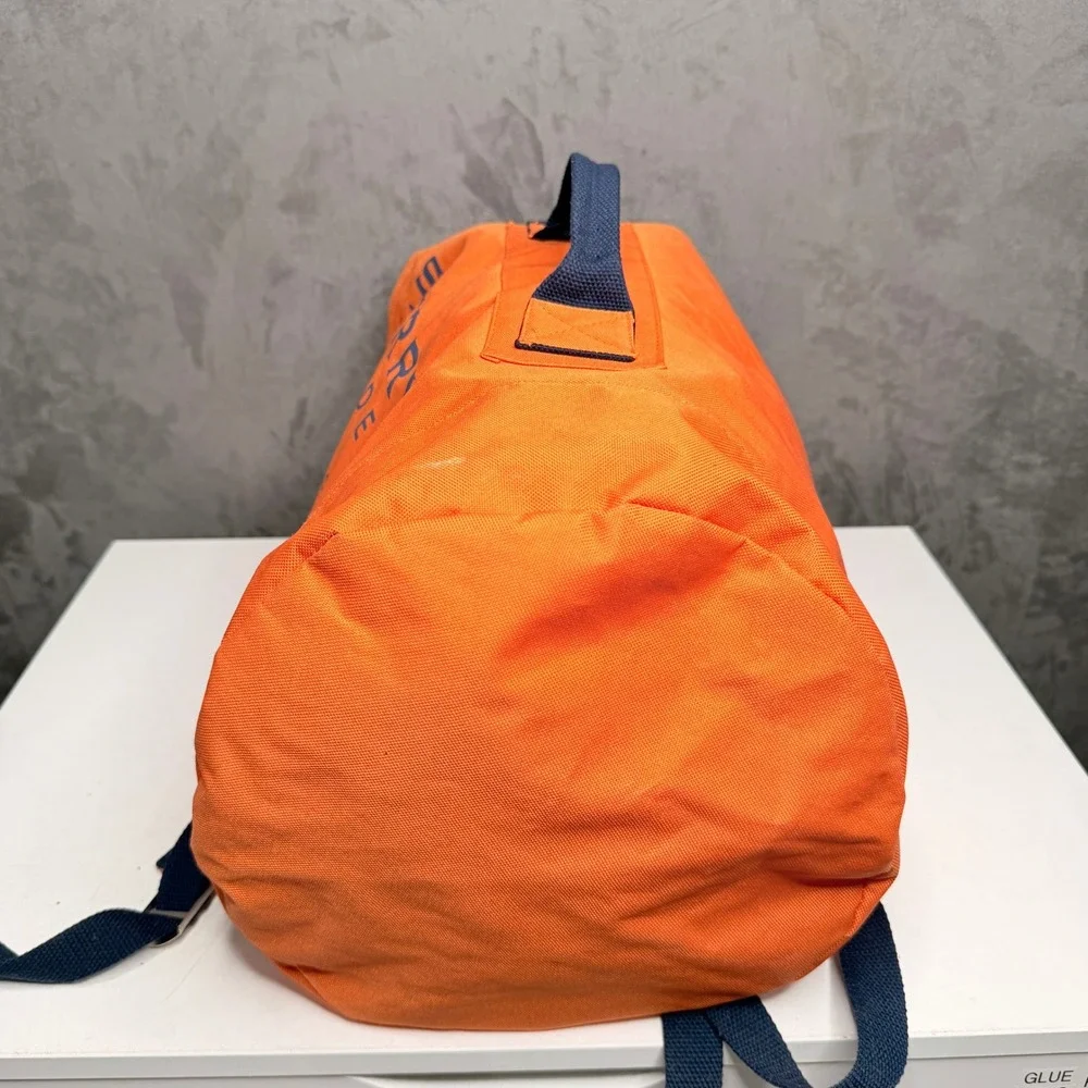 Sperry Top-Sider Duffle Backpack Unisex OS Orange Canvas Nautical Roll Top Bag